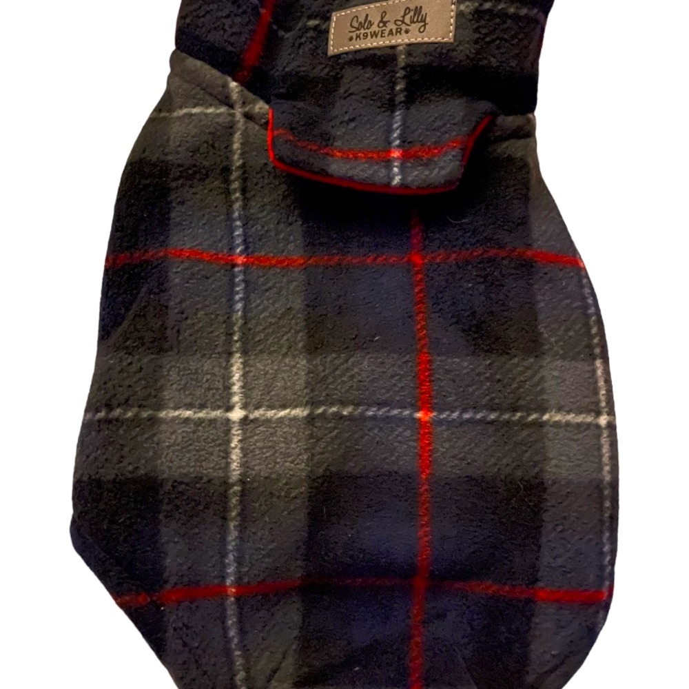 Solo & Lilly Dog Coat Size 8 (x-small) - Multi color (navy/gray/red/white)